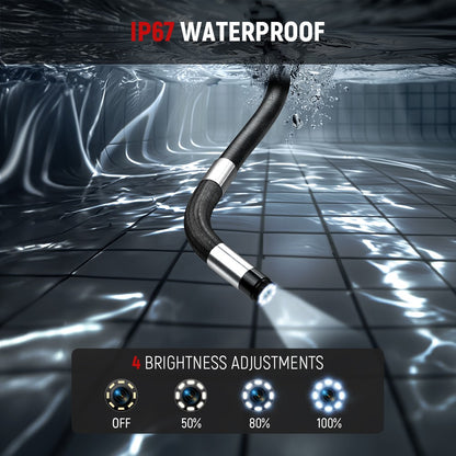 KAIWEETS KBA01 Two-Way Articulating Borescope, 210° Rotatable Camera, 8 LED Lights, 4.3inch Display, 1920*1080P, IP67 Waterproof