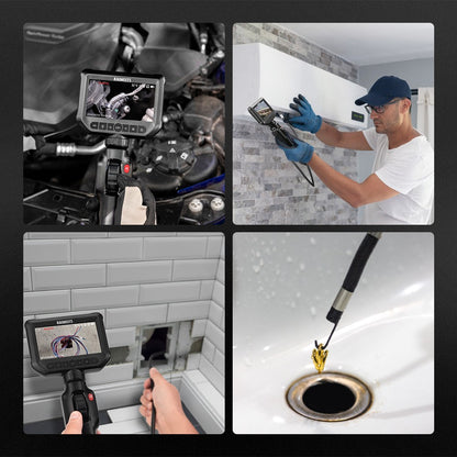 KAIWEETS KBA01 Two-Way Articulating Borescope, 210° Rotatable Camera, 8 LED Lights, 4.3inch Display, 1920*1080P, IP67 Waterproof