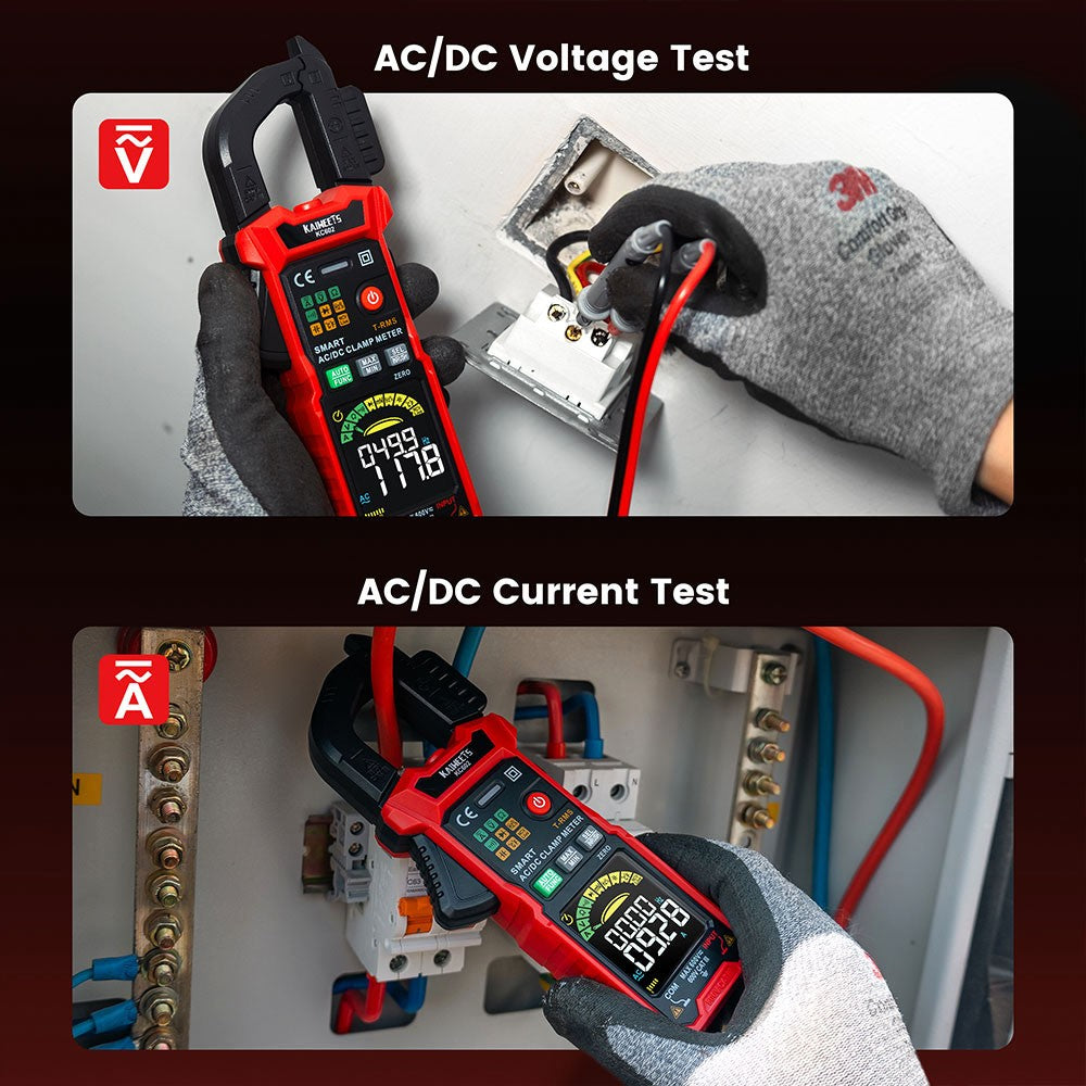 KAIWEETS KC602 Smart Digital Clamp Meter, 6000 Counts True-RMS, Auto Range, AC/DC Current, NCV Detection Function