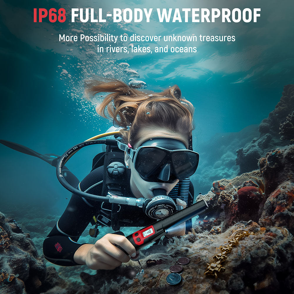 KAIWEETS PREC-POINTER I Metal Detector Pinpointer, 360° Detection, IP68 Waterproof, LCD Screen &amp; Flashlight, 3 Alert Modes