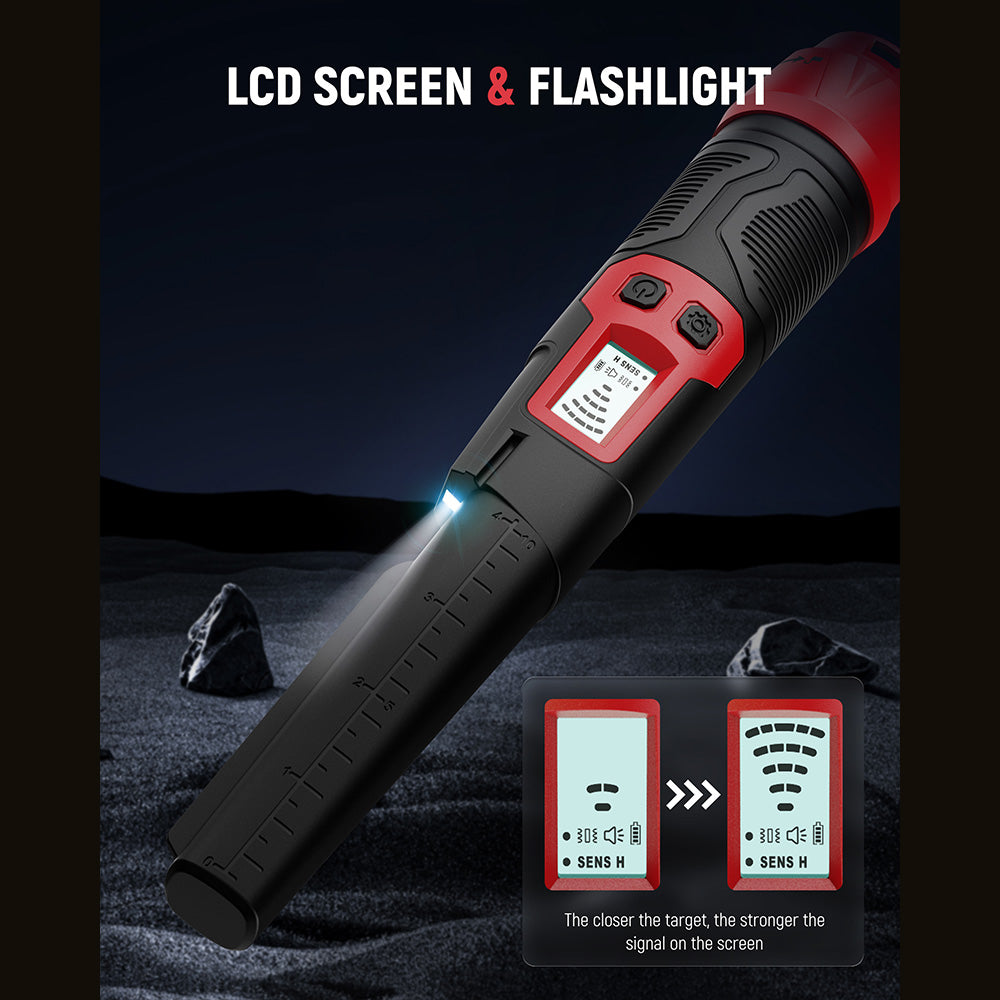 KAIWEETS PREC-POINTER I Metal Detector Pinpointer, 360° Detection, IP68 Waterproof, LCD Screen &amp; Flashlight, 3 Alert Modes