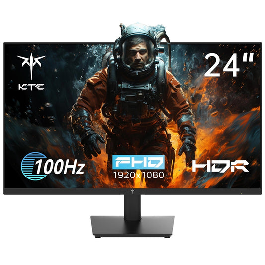KTC H24V13 23.8-inch Gaming Monitor, 1920x1080 16:9 100Hz High Refresh Rate VA Panel, 4000:1 Contrast Ratio, 104% sRGB HDR10 16ms Response Time, Low Blue Light, FreeSync &amp; G-Sync Compatible, HDMI VGA Audio Out, VESA Wall Mount Tilt Adjustment Display