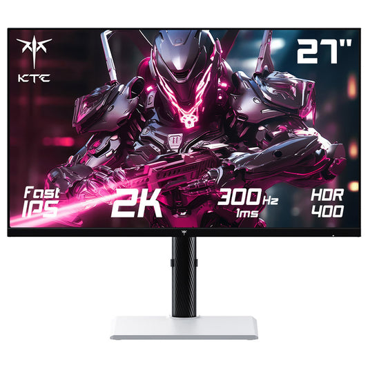 KTC H27E6 27 inch Gaming Monitor, 2560*1440 QHD Fast IPS Screen, 300Hz Refresh Rate, HDR 400, 1ms Response Time, FreeSync &amp; G-Sync, 144% sRGB, VESA Mountable, 2*HDMI 2.1, 2*DP 1.4, 1*USB 2.0, 1*Earphone