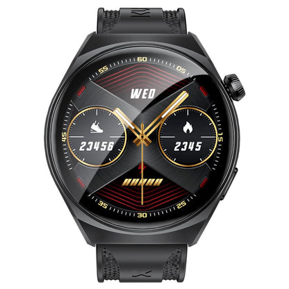 KUMI GW6 Smartwatch, 1.43-inch AMOLED HD Screen, Al Voice Function, Sleep Heart Rate Monitoring, Bluetooth Calling - Black