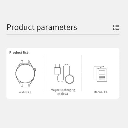 KUMI GW6 Smartwatch, 1.43-inch AMOLED HD Screen, Al Voice Function, Sleep Heart Rate Monitoring, Bluetooth Calling - Black