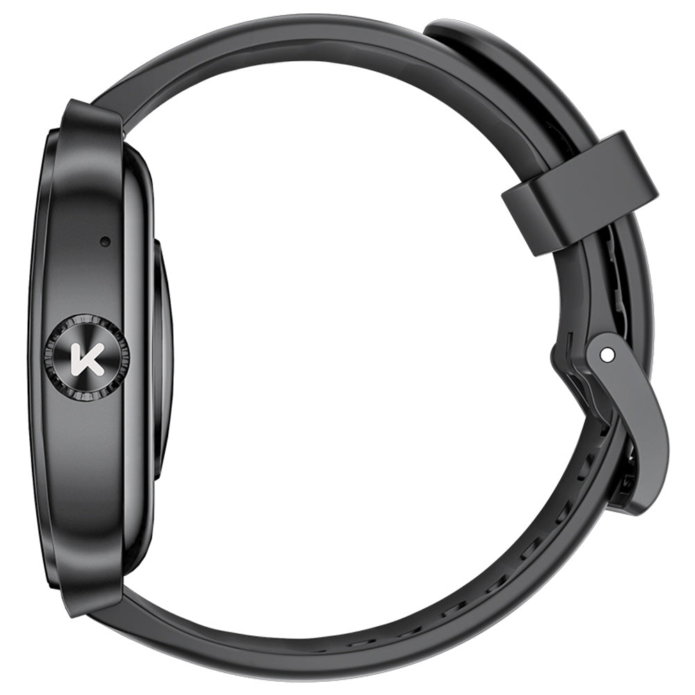 KUMI KU7 Smartwatch, 1.96'' AMOLED Screen, Bluetooth Calling, Health Monitoring, Stock Market Information, 100 Sports Modes - Black