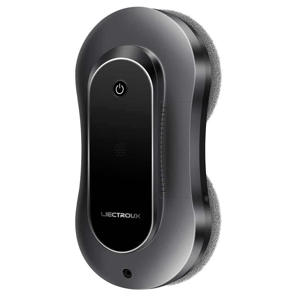 LIECTROUX YW810 Robot Window Cleaner, 2-Way Water Spray, Dry &amp; Wet Mopping, AI Route, Brushless Motor &amp; Fan, APP &amp; Remote Control, Multiple Security Protection Ways, Black