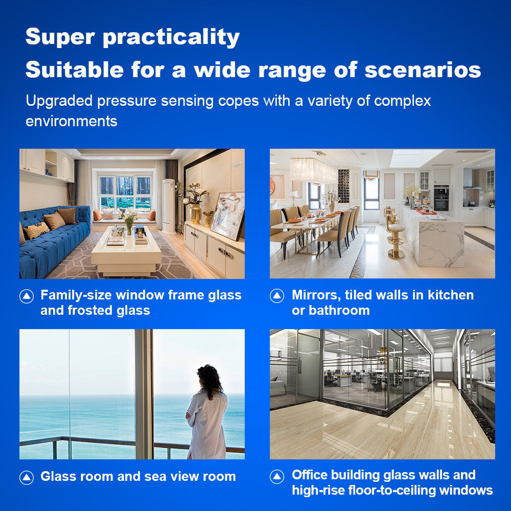 LIECTROUX YW810 Robot Window Cleaner, 2-Way Water Spray, Dry &amp; Wet Mopping, AI Route, Brushless Motor &amp; Fan, APP &amp; Remote Control, Multiple Security Protection Ways, Black