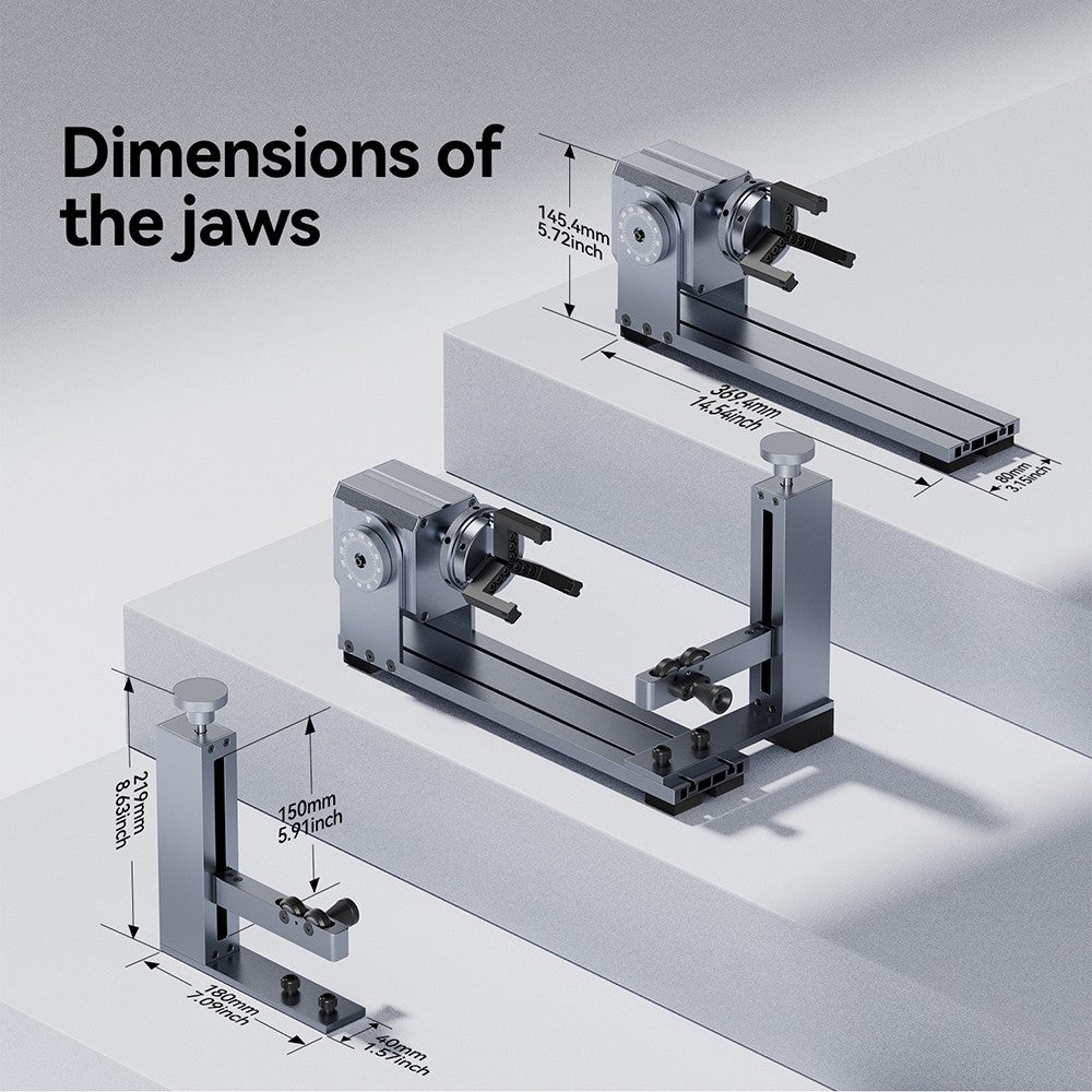 LONGER Laser Rotary Chuck for Nano/ Nano Pro, with 3 Sets of Jaws, 180° Rotation Adjustment