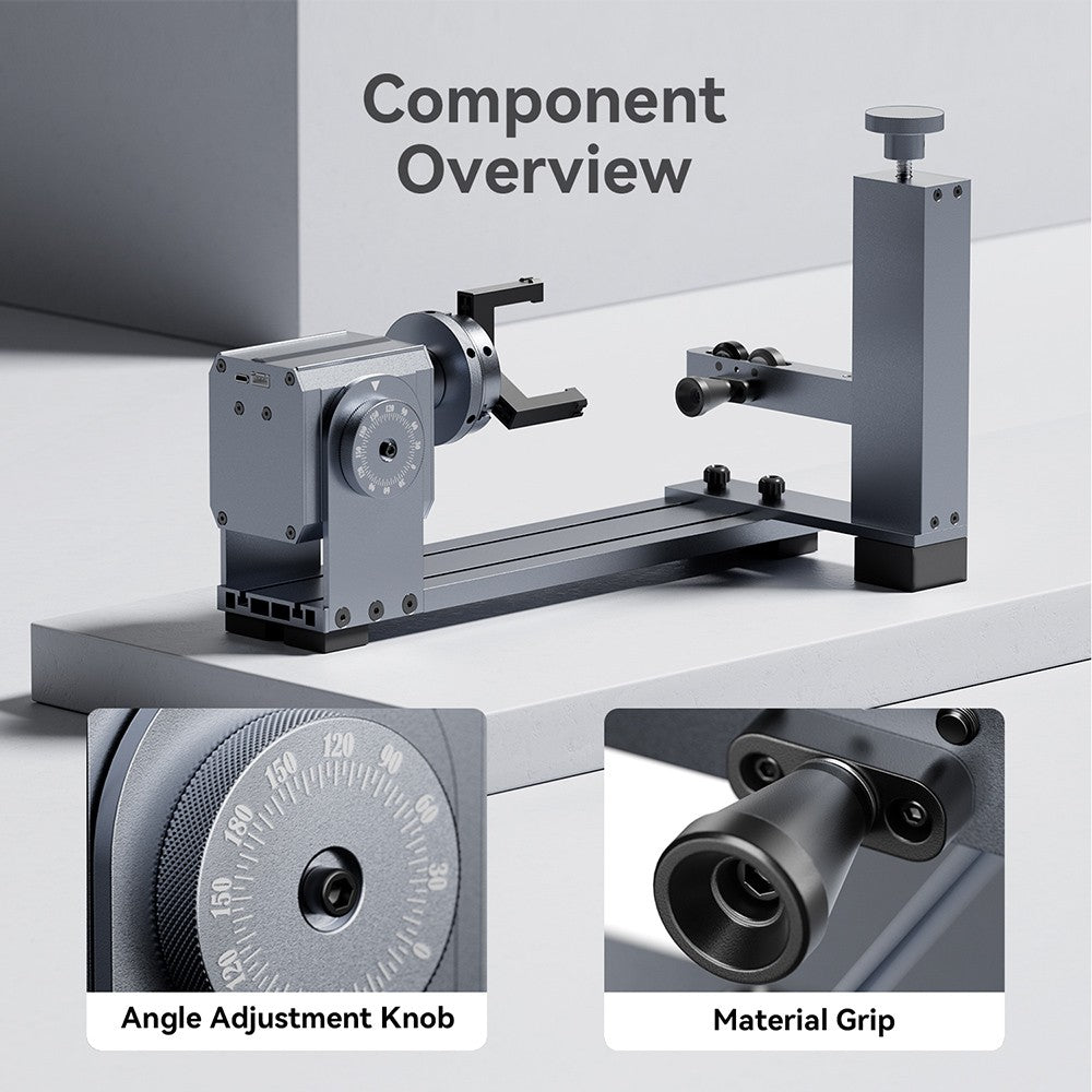 LONGER Laser Rotary Chuck for Nano/ Nano Pro, with 3 Sets of Jaws, 180° Rotation Adjustment