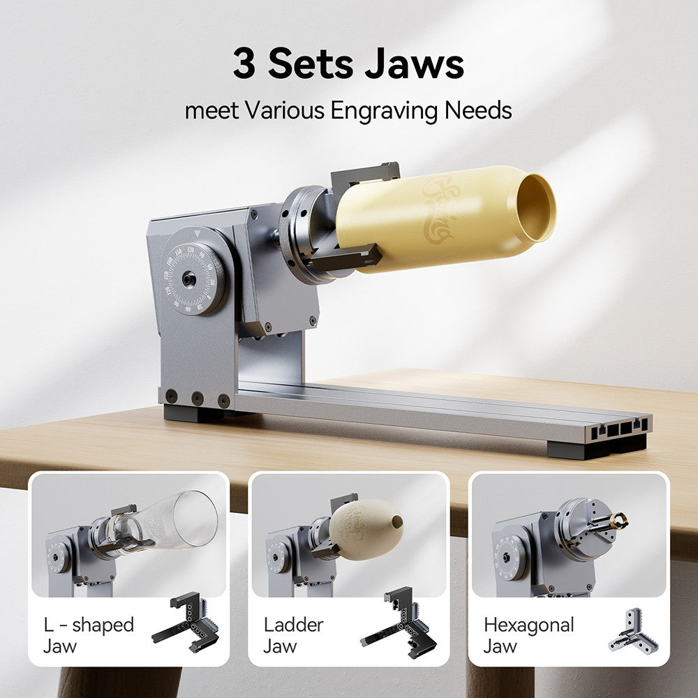 LONGER Laser Rotary Chuck for Nano/ Nano Pro, with 3 Sets of Jaws, 180° Rotation Adjustment