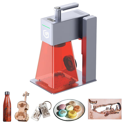 LONGER Nano Pro 12W Smart Laser Engraver, Two Diode Lasers with FAC, 5000mm/s Ultra-Fast Speed, 0.02mm Precision with Field Lens, LightBurn &amp; LaserGRBL, LaserBurn APP Operation, 10mm Wood Cutting, 100*100mm