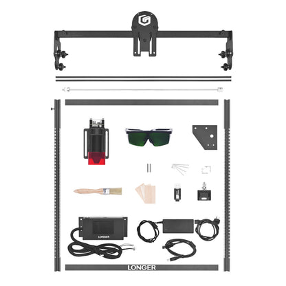 LONGER RAY5 5W Laser Engraver, 32-Bit Chipset, WIFI Connection, 3.5" Touch Screen &amp; Offline Carving, 0.08x0.08mm Spot, 10000mm/min Max Speed, 400mmx400mm