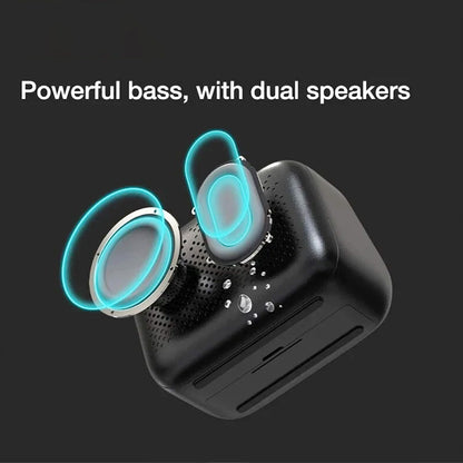 Lenovo TS13 Desktop Speaker Alarm Clock Wireless Bluetooth Stereo Speaker 1500mAh Battery Mirror Digital Display - White