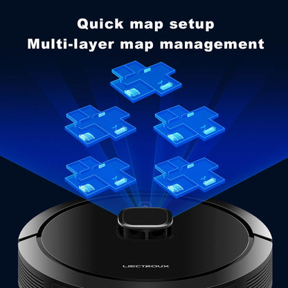 Liectroux G7 Robot Vacuum Cleaner, 6500Pa Suction, Laser Navigation, 5200mAh Battery, Run 180mins - Black, EU Plug