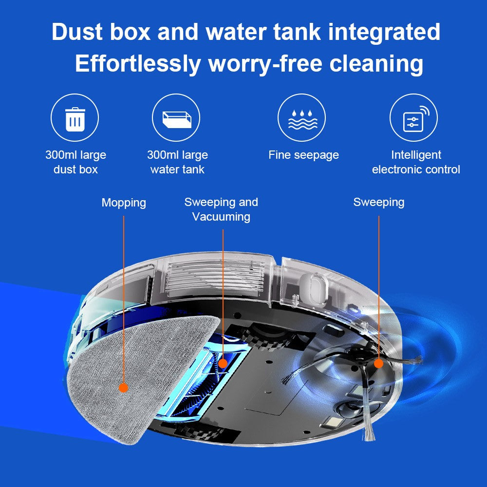Liectroux G7 Robot Vacuum Cleaner, 6500Pa Suction, Laser Navigation, 5200mAh Battery, Run 180mins - Black, EU Plug