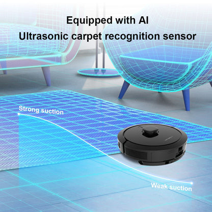 Liectroux G7 Robot Vacuum Cleaner, 6500Pa Suction, Laser Navigation, 5200mAh Battery, Run 180mins - Black, EU Plug