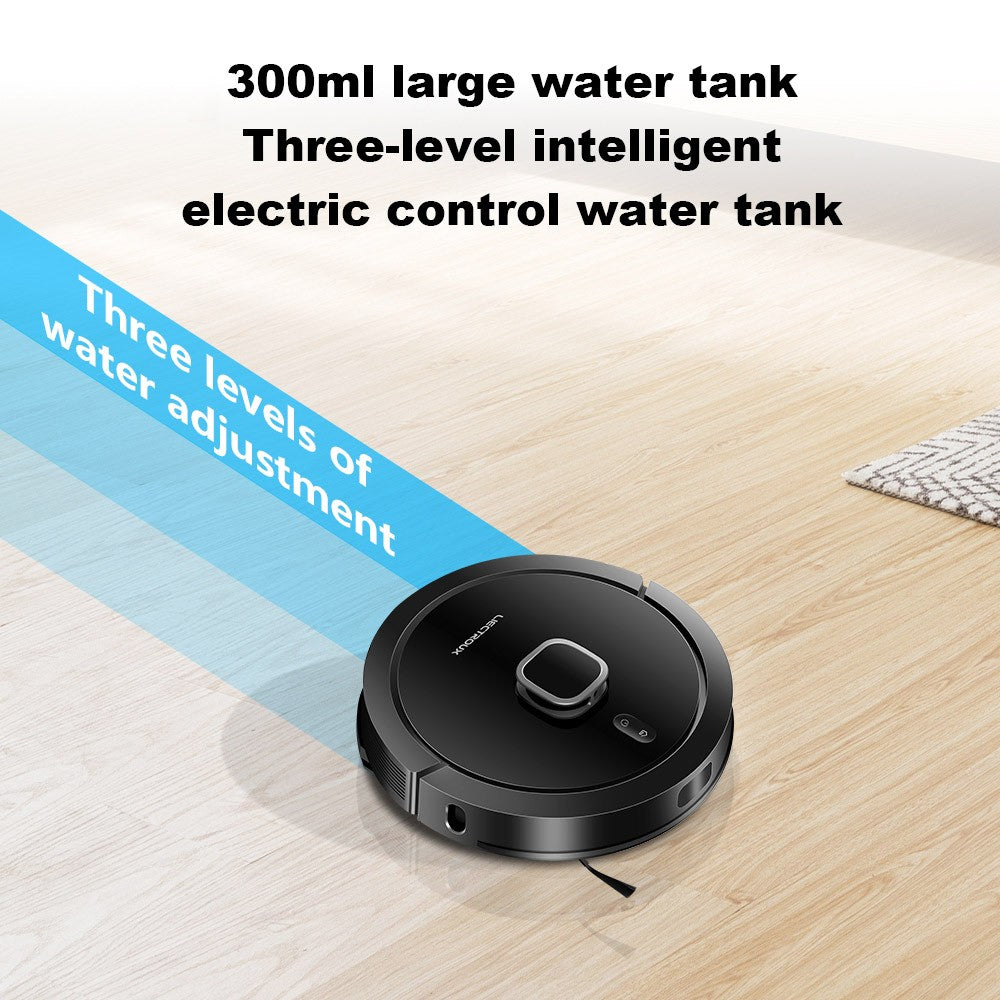 Liectroux G7 Robot Vacuum Cleaner, 6500Pa Suction, Laser Navigation, 5200mAh Battery, Run 180mins - Black, EU Plug