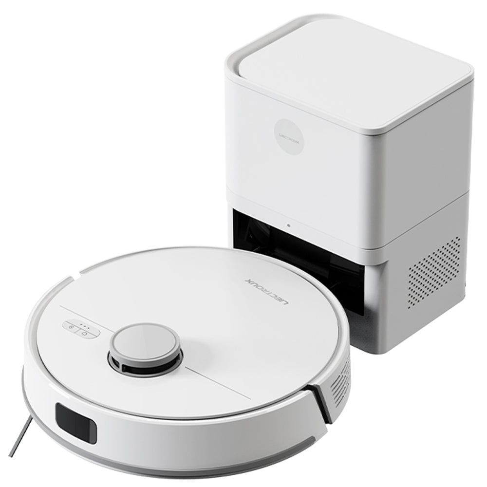 Liectroux M70 Pro Lidar Robot Vacuum Cleaner with Self-emptying Dustbin, Multi-floor Map Storage, 6500Pa Strong Suction, 3200mAh Battery, Max. 175min Runtime, Smart App &amp; Voice Control, 3L Dust Bag, White