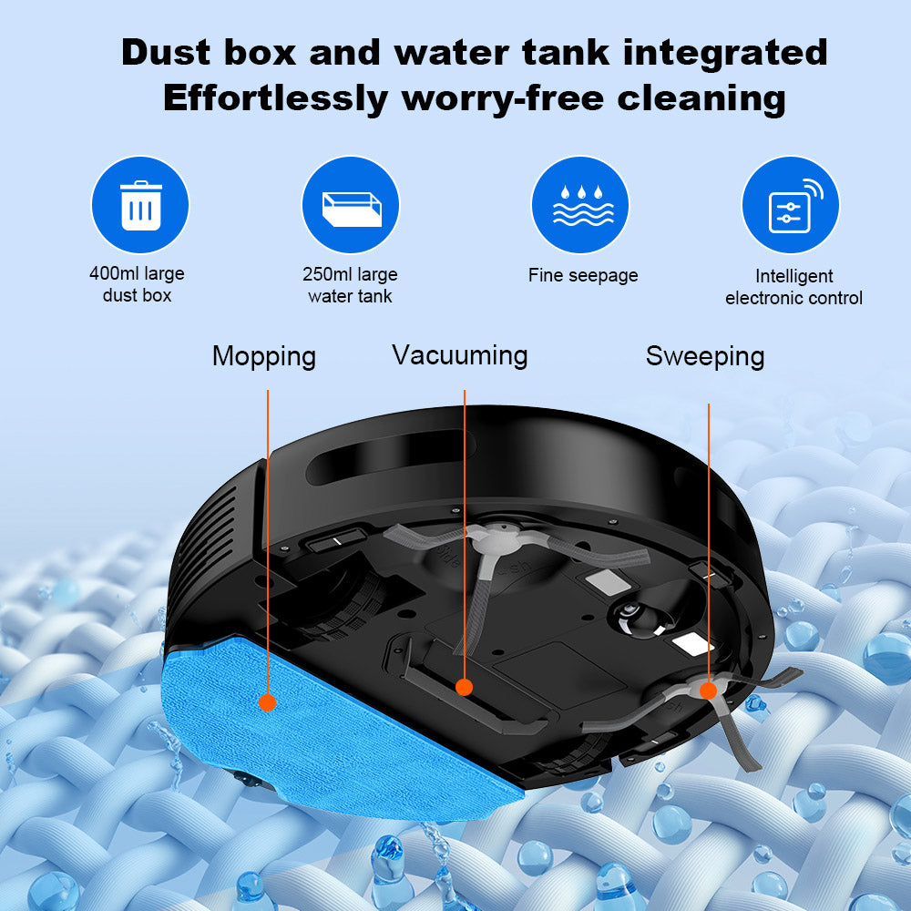 Liectroux N7S-U Robot Vacuum Cleaner and Wet Mop Combo, Smart Mapping, WiFi App, 6000Pa Suction, 120min Runtime, 400ml Dustbin &amp; 250ml Water Tank, WiFi App, Works With Alexa and Google Assistant, for Pet Hair, Carpet, Hard Floor