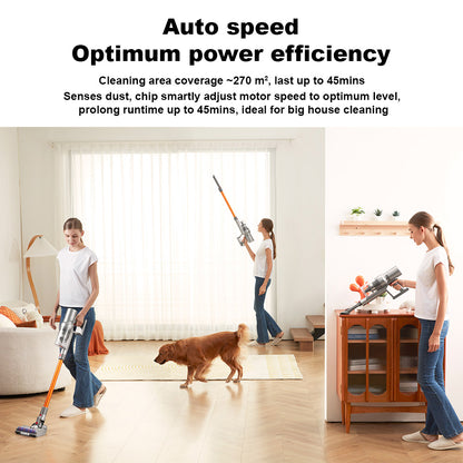 Liectroux i10 Cordless Stick Vacuum Cleaner, Smart Dust Sensing, 250W BLDC, 27kPa Suction, Colorful Touch Screen, LED Front Light, 45mins Runtime, for Carpet, Floor, Car &amp; Pet Hair