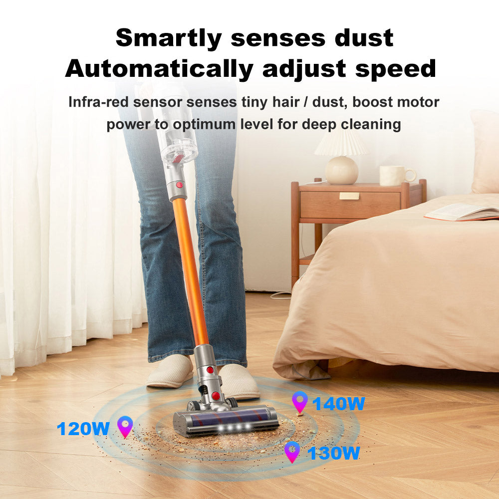 Liectroux i10 Cordless Stick Vacuum Cleaner, Smart Dust Sensing, 250W BLDC, 27kPa Suction, Colorful Touch Screen, LED Front Light, 45mins Runtime, for Carpet, Floor, Car &amp; Pet Hair