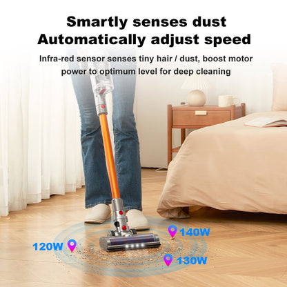 Liectroux i10 Cordless Stick Vacuum Cleaner, Smart Dust Sensing, 250W BLDC, 27kPa Suction, Colorful Touch Screen, LED Front Light, 45mins Runtime, for Carpet, Floor, Car &amp; Pet Hair