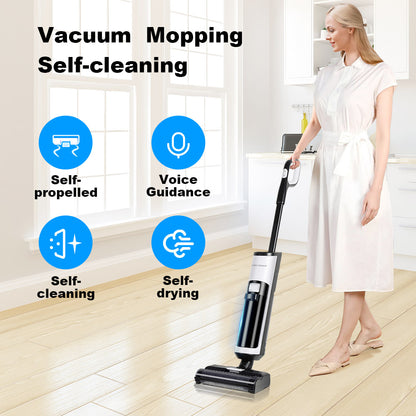 Liectroux i7 Pro Cordless Wet Dry Vacuum Cleaner, 14000Pa Suction, Self-Cleaning, Self-Drying, 600ml Clean Water Tank, 35 Mins Runtime, LED Display, Voice Control, Low Noise