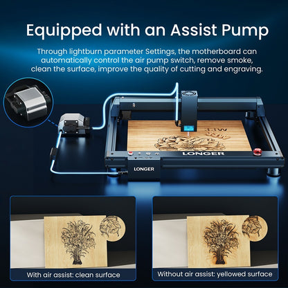 LONGER Laser B1 30W Laser Engraver Cutter, 6-core Laser Head, 33-36W Power Output, 450 x 440mm Engraving Area