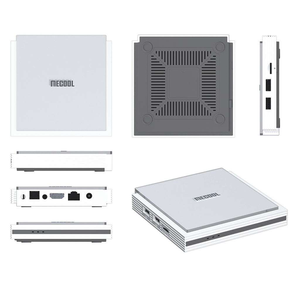MECOOL KM2 PLUS Deluxe TV Box, Android 11, 4K HDR Output, Amlogic S905X4-J Quad Core, 4GB RAM 32GB ROM, WiFi 6 Bluetooth 5.0, Dolby Vision &amp; Dolby Atmos,  2*USB 2.0 1*HDMI 1*AV 1*LAN 1*TF Card Slot 1*SPDIF Optical 1*Earphone Port - EU Plug