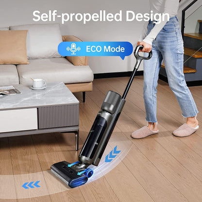 Maircle F1 Cordless Wet Dry Vacuum Cleaner, 16kPa Suction,  35min Runtime, LED Display, Self-propelled and Self-Cleaning, Voice Prompts, for Hardwood Floor and Sticky Messes