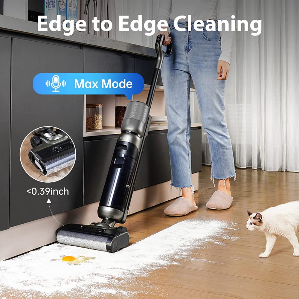 Maircle F1 Cordless Wet Dry Vacuum Cleaner, 16kPa Suction,  35min Runtime, LED Display, Self-propelled and Self-Cleaning, Voice Prompts, for Hardwood Floor and Sticky Messes