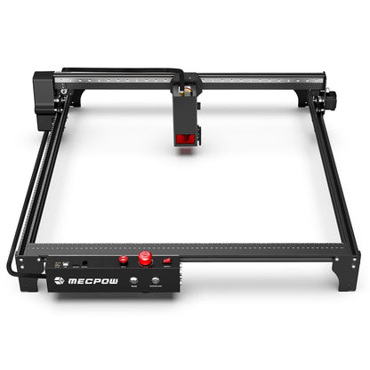 Mecpow X5 Pro Laser Engraver Cutter, 33W Laser Power, Auto Air Assist, 0.08x0.1mm Laser Spot, 28000mm/min Engraving Speed, Safety Lock, Emergency Stop, Flame Detection, Offline Engraving, 600x600mm