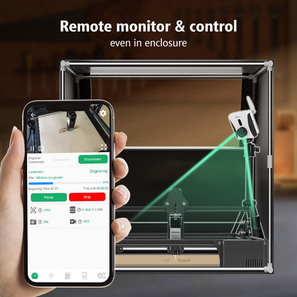 Mintion Lasercam Laser Engraver Camera, 1080P Video Resolution, Positioning in LightBurn, WiFi Remote Control, Auto Time-Lapse Video, Fire Detection, Night Version, Support PC Browser