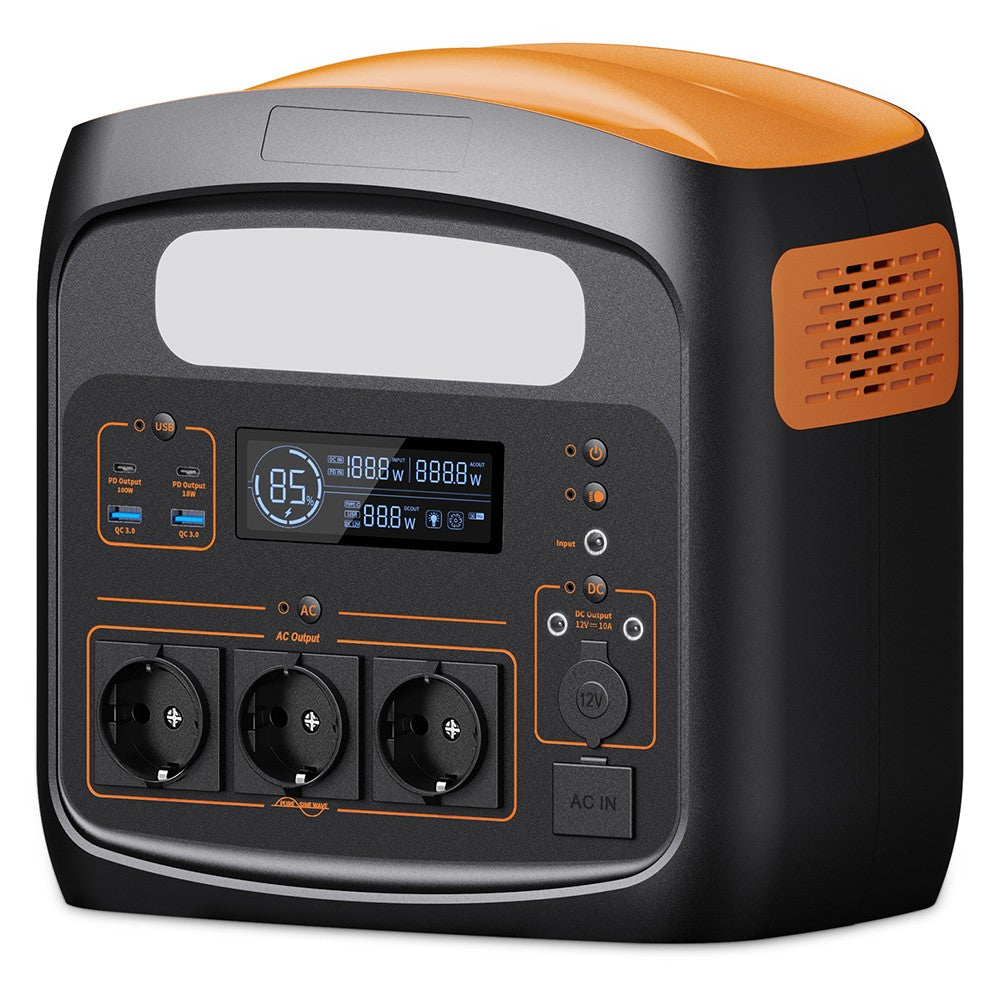 NECESPOW N1200 Portable Power Station, 1100.25Wh LiFePO4 Battery, 3*1200W AC Outlets (2400W Peak), 50Hz Pure Sine Wave Solar Generator for Outdoor Camping, Home Backup and Emergency Use