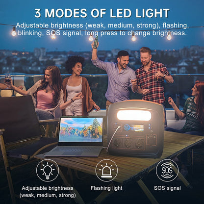 NECESPOW N1200 Portable Power Station, 1100.25Wh LiFePO4 Battery, 3*1200W AC Outlets (2400W Peak), 50Hz Pure Sine Wave Solar Generator for Outdoor Camping, Home Backup and Emergency Use