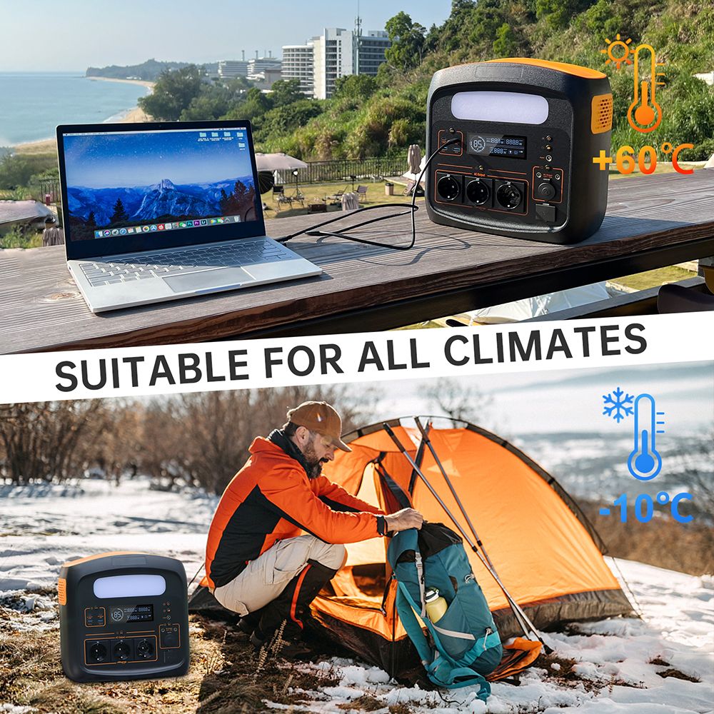 NECESPOW N1200 Portable Power Station, 1100.25Wh LiFePO4 Battery, 3*1200W AC Outlets (2400W Peak), 50Hz Pure Sine Wave Solar Generator for Outdoor Camping, Home Backup and Emergency Use