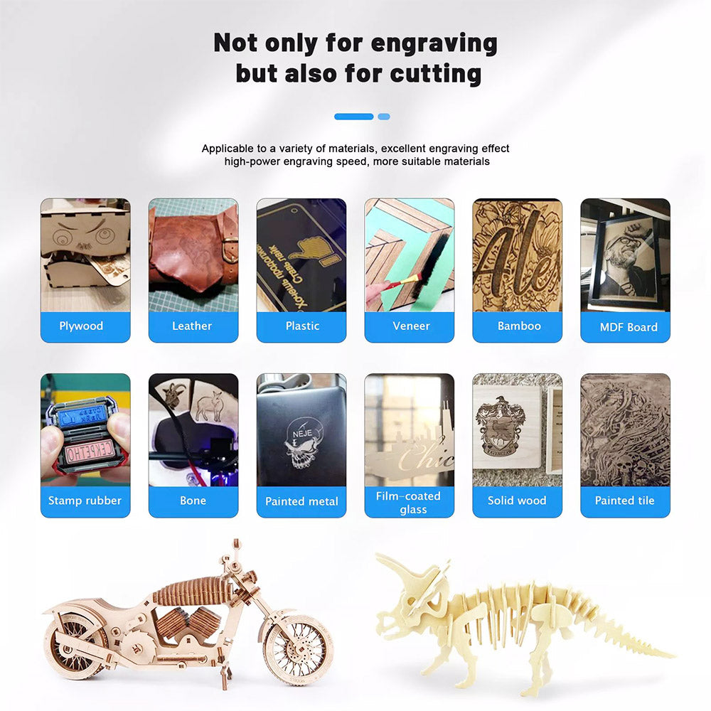 NEJE 3 Pro E30130 5.5W Laser Engraver Cutter, Auto Air Assist, APP Control, 0.06mm Compressed Spot, 0.01mm Precision, 1000mm/s,  Engraving Size 400*410mm, Expandable to 400*1030mm