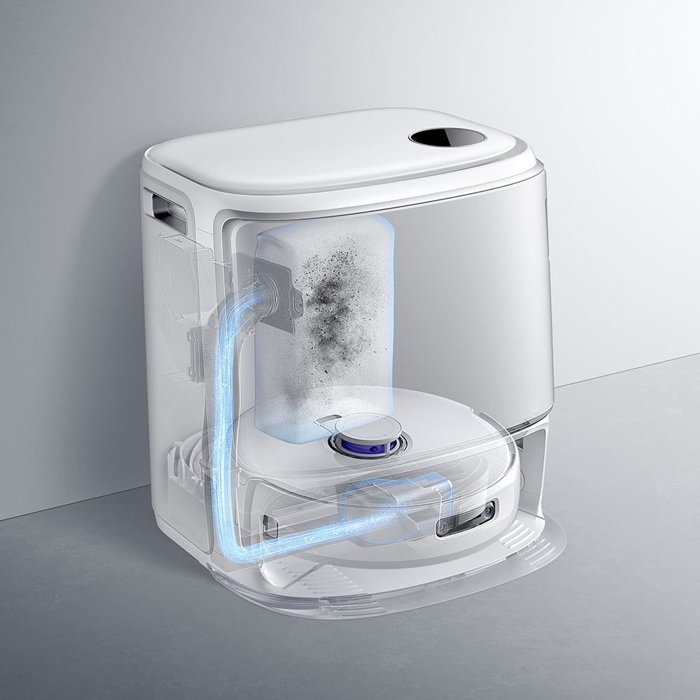 Narwal Freo Z Ultra Robot Vacuum and Mop with Base Station, 12,000Pa Power, Self-Empty, Dual-camera, Zero-Tangling, 120-day Maintenance-Free, Auto Mop Lifting To 12mm, Tri-Laser Obstacle Avoidance, AI-Adaptive Hot Water Washing &amp; Drying - White