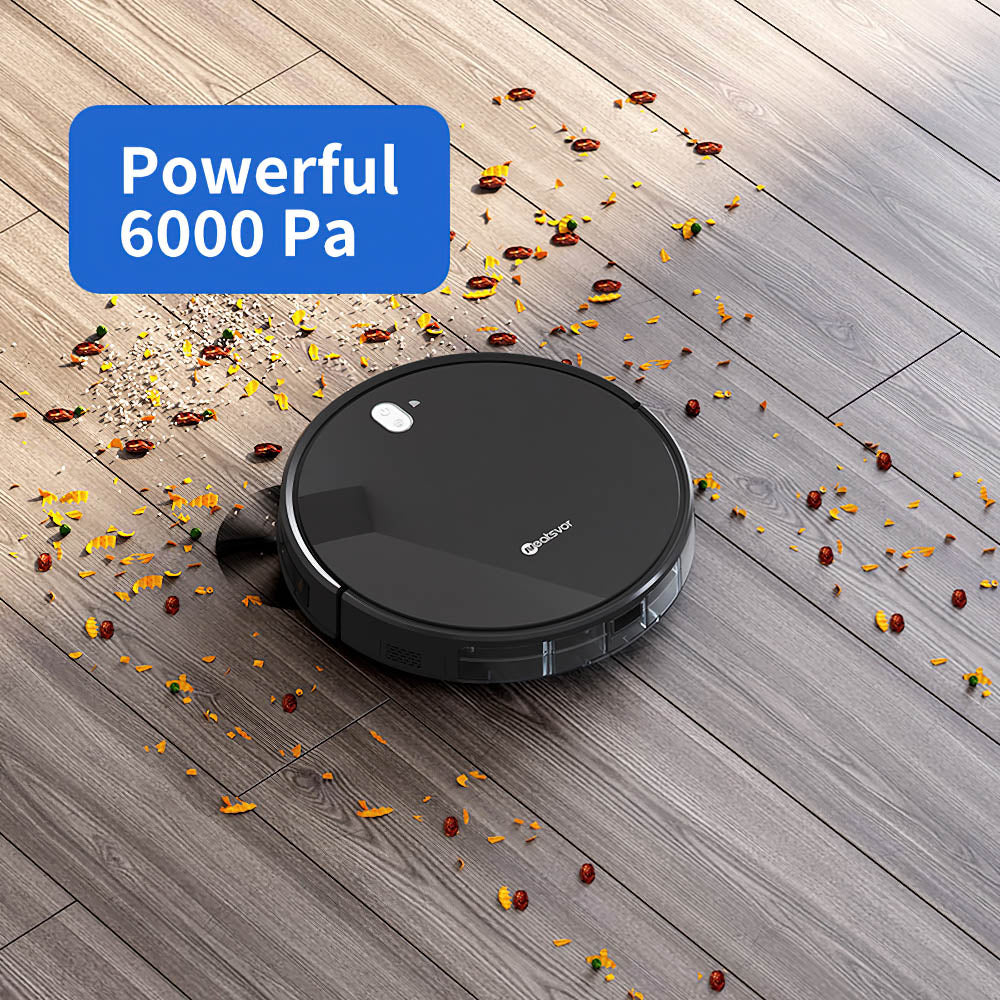 Neatsvor X520 Robot Vacuum Cleaner and Mop, 6000Pa Suction, 5200mAh Battery, Wi-Fi/APP Control, 3-in-1 Cleaning, Intelligent Navigation 3.0, HEPA Filtration, and Voice Control for Carpets and Hard Floors, Black