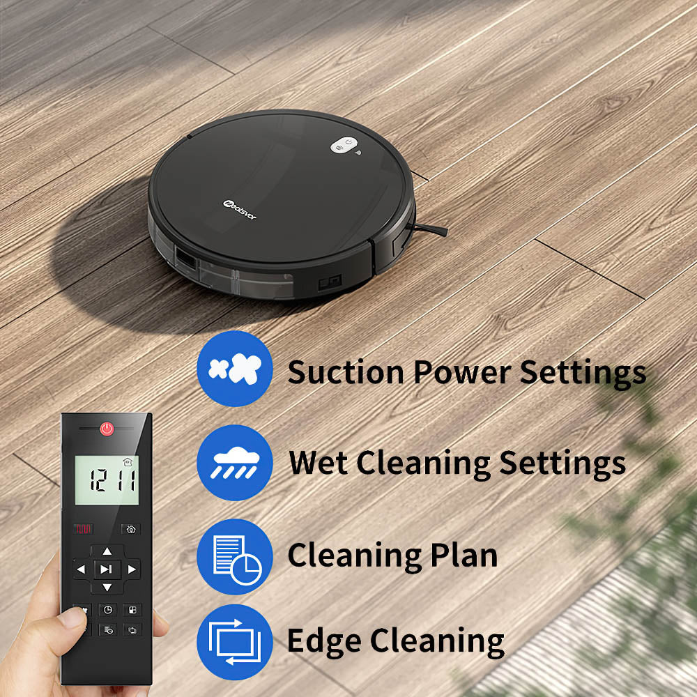Neatsvor X520 Robot Vacuum Cleaner and Mop, 6000Pa Suction, 5200mAh Battery, Wi-Fi/APP Control, 3-in-1 Cleaning, Intelligent Navigation 3.0, HEPA Filtration, and Voice Control for Carpets and Hard Floors, Black