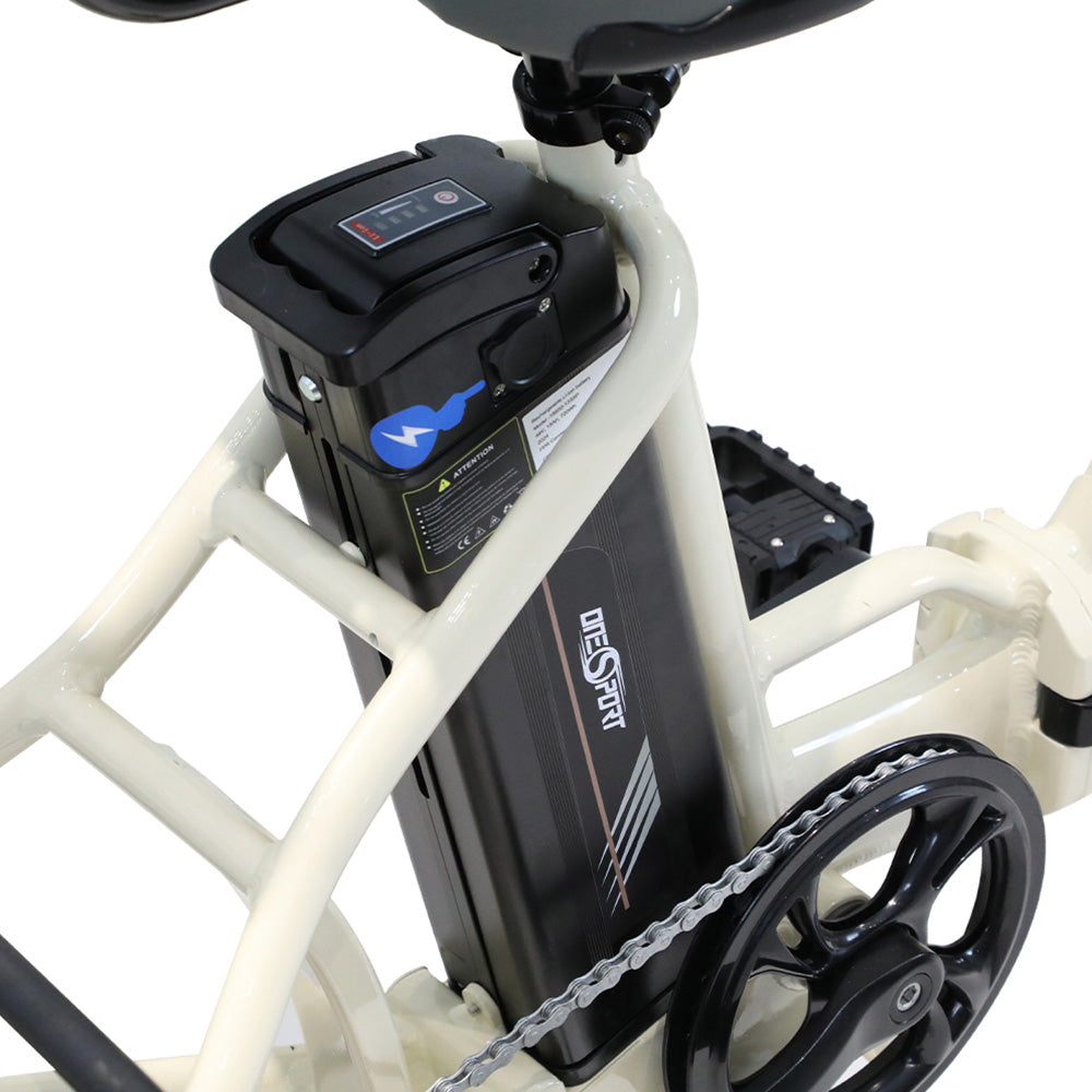 ONESPORT OT30 Electric Cargo Tricycle, 500W Motor, 48V 13Ah Battery, 20*3.0 inch Tire, 25km/h Max Speed, 80km Range, Hydraulic Disc Brakes, Shock Absorbing Fork, 180kg Max Load - Beige