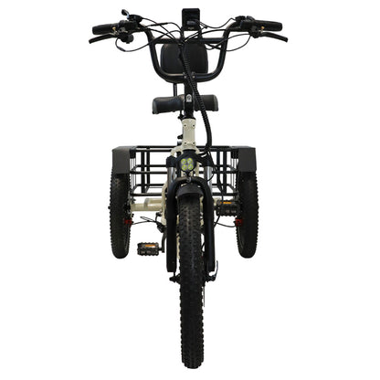 ONESPORT OT30 Electric Cargo Tricycle, 500W Motor, 48V 13Ah Battery, 20*3.0 inch Tire, 25km/h Max Speed, 80km Range, Hydraulic Disc Brakes, Shock Absorbing Fork, 180kg Max Load - Beige