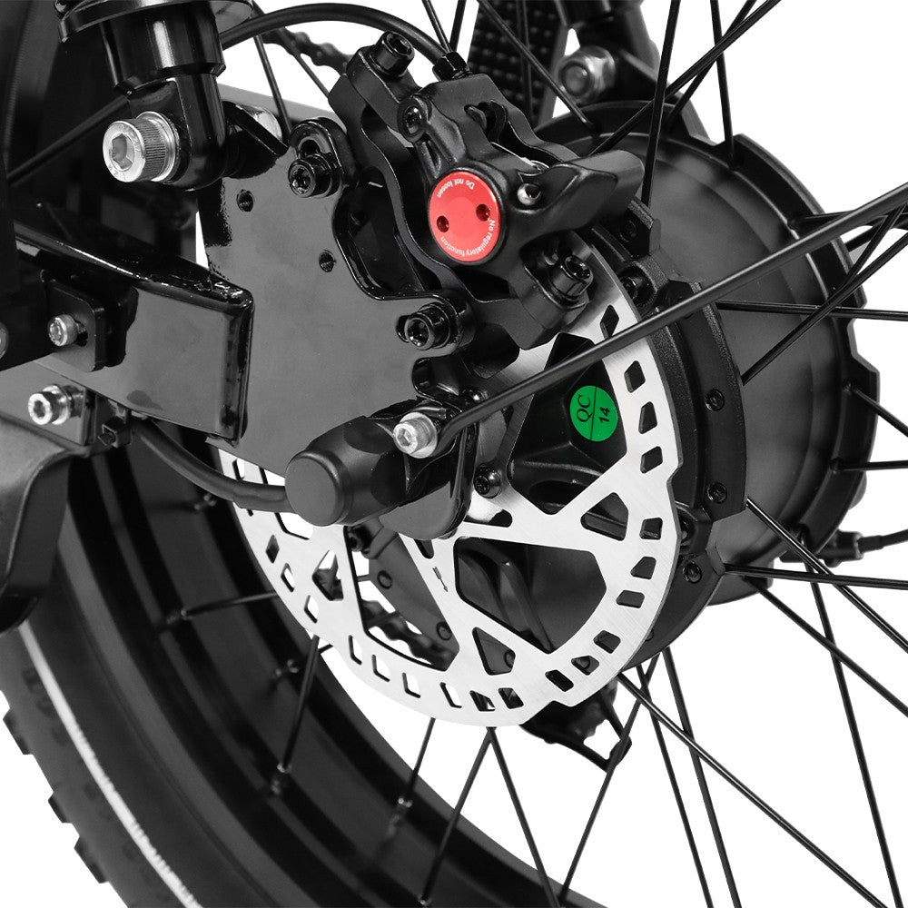 ONESPORT W66 Electric Bike, 500W Motor, 48V 13.5Ah Battery, 20*4.0 inch Tire, 25km/h Max Speed, 100km Range, Front &amp; Rear Hydraulic Disc Brakes, Shock Absorbing Front Fork, 7-speed Transmission