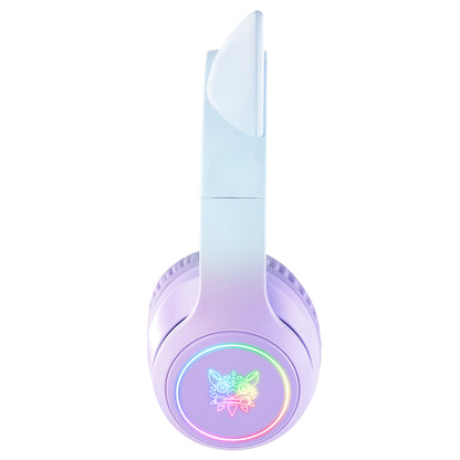 ONIKUMA B90 Cat Ear Wireless Bluetooth Headphones, RGB Lights, HD Microphone
