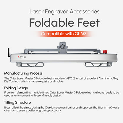 ORTUR FFT1.0 Foldable Feet for ORTUR Laser Master 3 Laser Engraver, 4Pcs