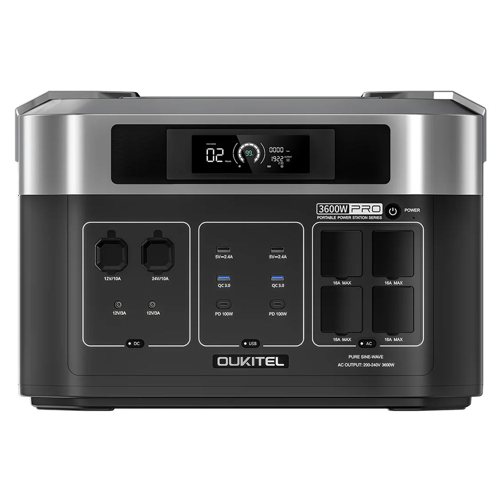 OUKITEL BP2000 Pro Portable Power Station, 2048Wh to 16384Wh LiFePO4 Battery, 3600W AC Output, 2000W UPS < 10ms, Smart App Control