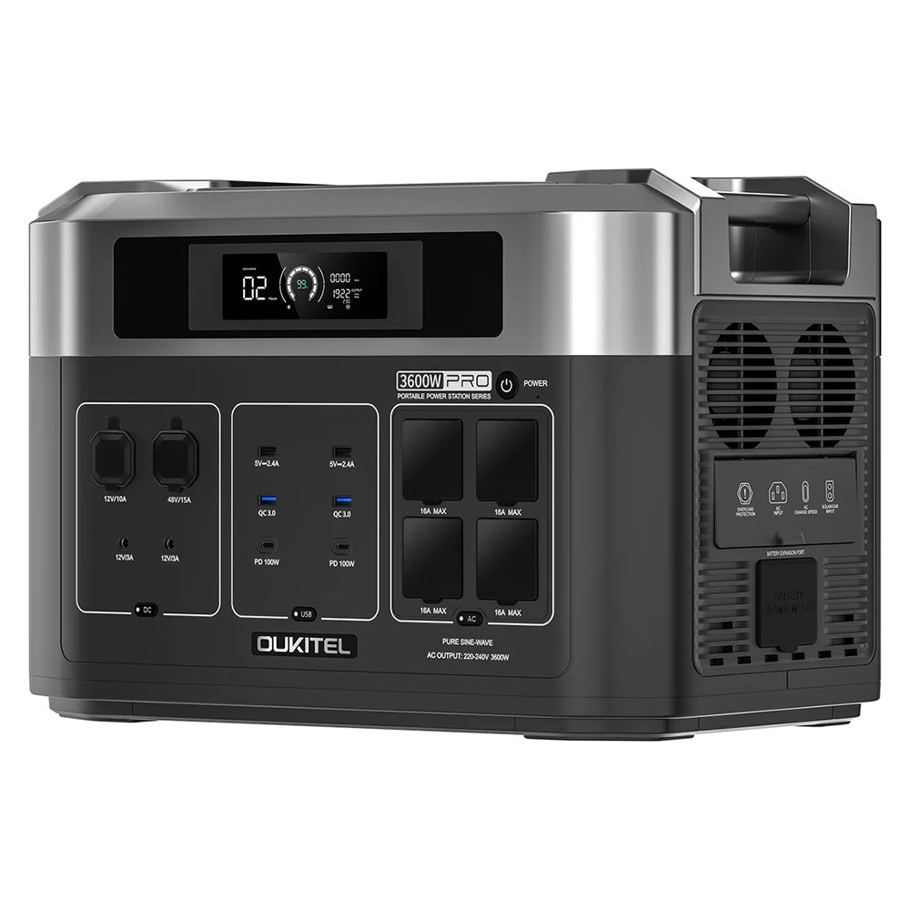 OUKITEL BP2000 Pro Portable Power Station, 2048Wh to 16384Wh LiFePO4 Battery, 3600W AC Output, 2000W UPS < 10ms, Smart App Control
