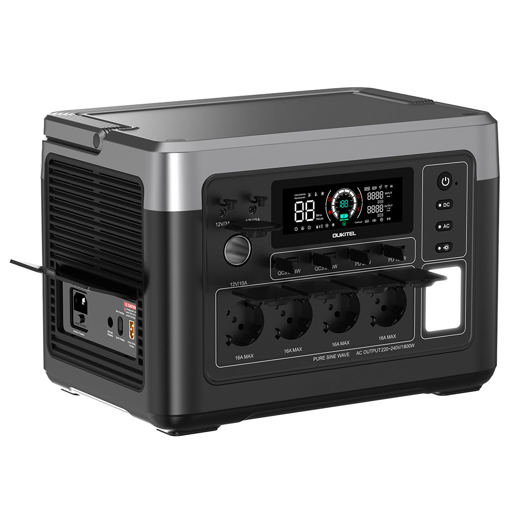 OUKITEL P1000 PLUS Portable Power Station, 1800W 1024Wh Solar Generator with LiFePO4 Battery, Fast Charging, Smart App Control for Outdoor, RV, Home Backup, and Emergency Power