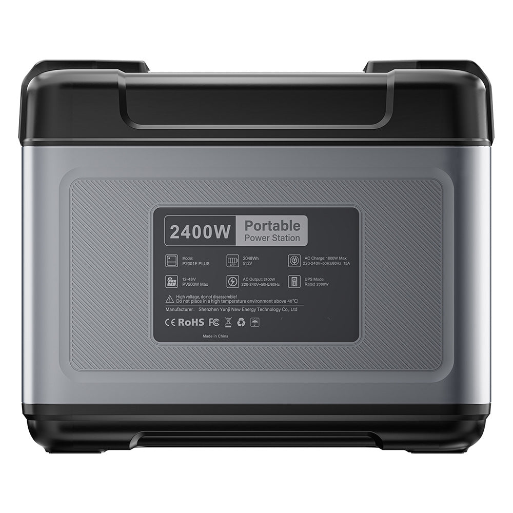 OUKITEL P2001 Plus Portable Power Station, 2400W AC Output, 2048Wh LiFePO4 Battery, 13 Outlets, 80% Charge in 1Hr, Smart APP Control, Adjust at 400W/800W/1200W/1800W, 2000W UPS < 10ms, Max. 500W Solar Input, IP54 Dust-Proof &amp; Splash-Proof